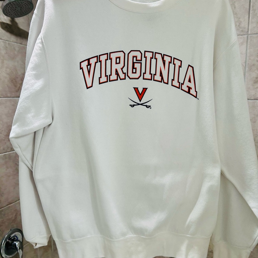 University of Virginia Cavaliers Blue 84 White Sweatshirt men’s large white